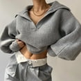 thumbnail image 2 of Babysbule Ensemble de Hauts pour Femmes Automne Plus Ventes Chandail Col Rond Manches Longues Chandail Ample Mode Décontractée Shorts Ensemble, 2 of 6