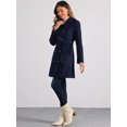 thumbnail image 4 of DARING DIVA Women's Winter Trench Coat Overcoat Belted Mid Long Pea Coat L Dark Blue, 4 of 6