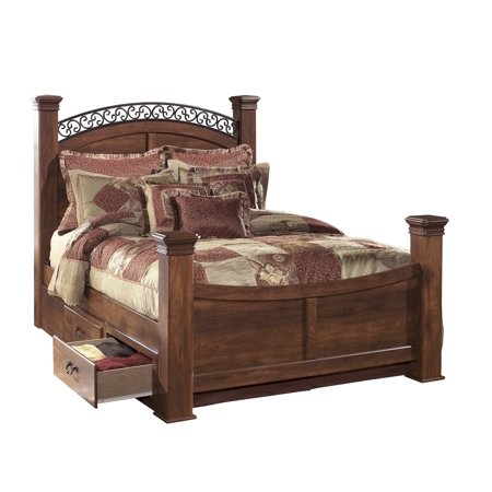 Ashley Furniture Timberline Queen Storage Bed Warm Brown Walmart Com