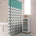 thumbnail image 6 of Shower Curtains Herringbone Pattern Bath Curtain Vintage Turquoise Grey Waterproof Bathroom Shower Curtain Set with Hooks Decoration 72 x 72 Inches, 6 of 7