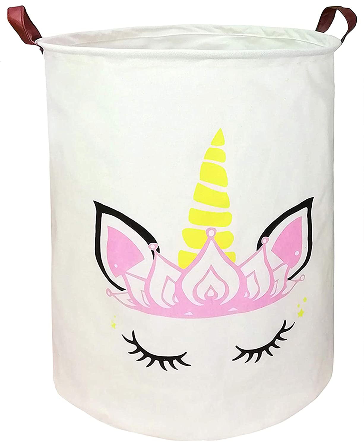 Large Storage Toy Clothes Bin Waterproof Laundry Baby Basket Handle Pink Unicorn 