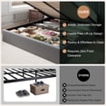 thumbnail image 6 of Amolife Full Size Lift Up Hydraulic Storage Bed Frame, Platform Bed with Upholstered Wingback Headboard with Vertical Channel Tufting, Gray, 6 of 9