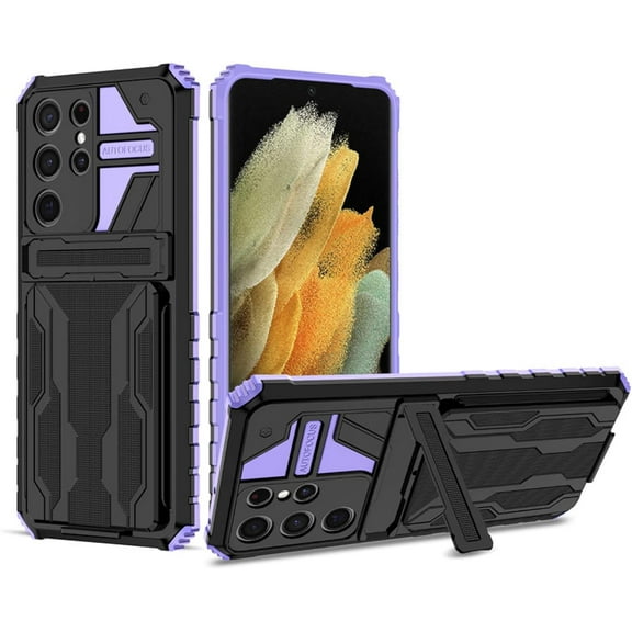 Shock Resistant Military Drop Case for Samsung Galaxy A22 A32 A42 A52 A72 4G 5G, Full Protection Silicone Soft Side Bumper(Purple,A32 5G)