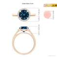 thumbnail image 5 of ANGARA Natural 2.35 ct London Blue Topaz Cathedral Ring with Diamond in 14K Rose Gold for Women (Size-8mm) | November Birthstone, Anniversary, Jewelry Gift for Women | Natural London Blue Topaz Ring, 5 of 11