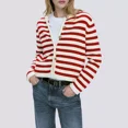 thumbnail image 4 of Comodidad Dama Sueter Rojo Negro Mujer Cardigan, 4 of 8