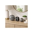 thumbnail image 3 of Patterned Ceramic Orbs for Shelf Home Decor - Geometric Sculpture for Bathroom, Office, and Living Room Centerpiece - Ornaments Accent for Coffee Table Display - Set of 3, 6", 5", 4", Black & White, 3 of 13