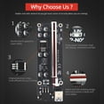 thumbnail image 2 of Amdohai 009SPLUS PCI-E Riser Card 1X-16X Extension Cable with 8 Solid Capacitors 6pin Graphics Extension ETH Mining Powered Riser Adapter with LED Display, 2 of 7