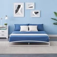 thumbnail image 4 of 6 Inch Metal Platform Full Bed Frame with Steel Slats Support, Low Profile Bed Frame Support Mattress Foundation, No Box Spring Needed, Easy Assembly, White, 4 of 7