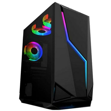 AOK ATX M-ATX ITX Mid-Tower Gaming PC Computer Case w/ Tempered Glass