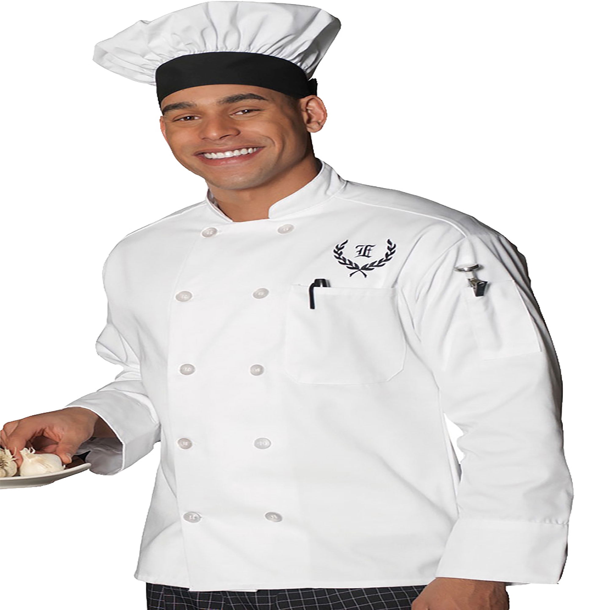 'Edwards Garment 10 Pearl Button Classic Full Cut Chef Coat, Style 3301'