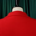 thumbnail image 5 of AURA Plus Size Notched Lapel A Line Midi Dress High Waist Pleated 3 4 Sleeve Elegant Autumn Work Dress, 5 of 9