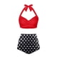 thumbnail image 3 of Traje de Baño Mujer Conjunto de Bikini Push Up Sexy Para Mujer, Traje de Baño de Dos Piezas de Cintura Alta, Tankini Con Estampado Fruncido Retro, Para Playa, Piscina y Fiesta 1842, 3 of 5