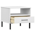 thumbnail image 3 of vidaXL Table de Chevet avec Pieds en Métal Blanc Bois Massif Pin OSLO, 3 of 5