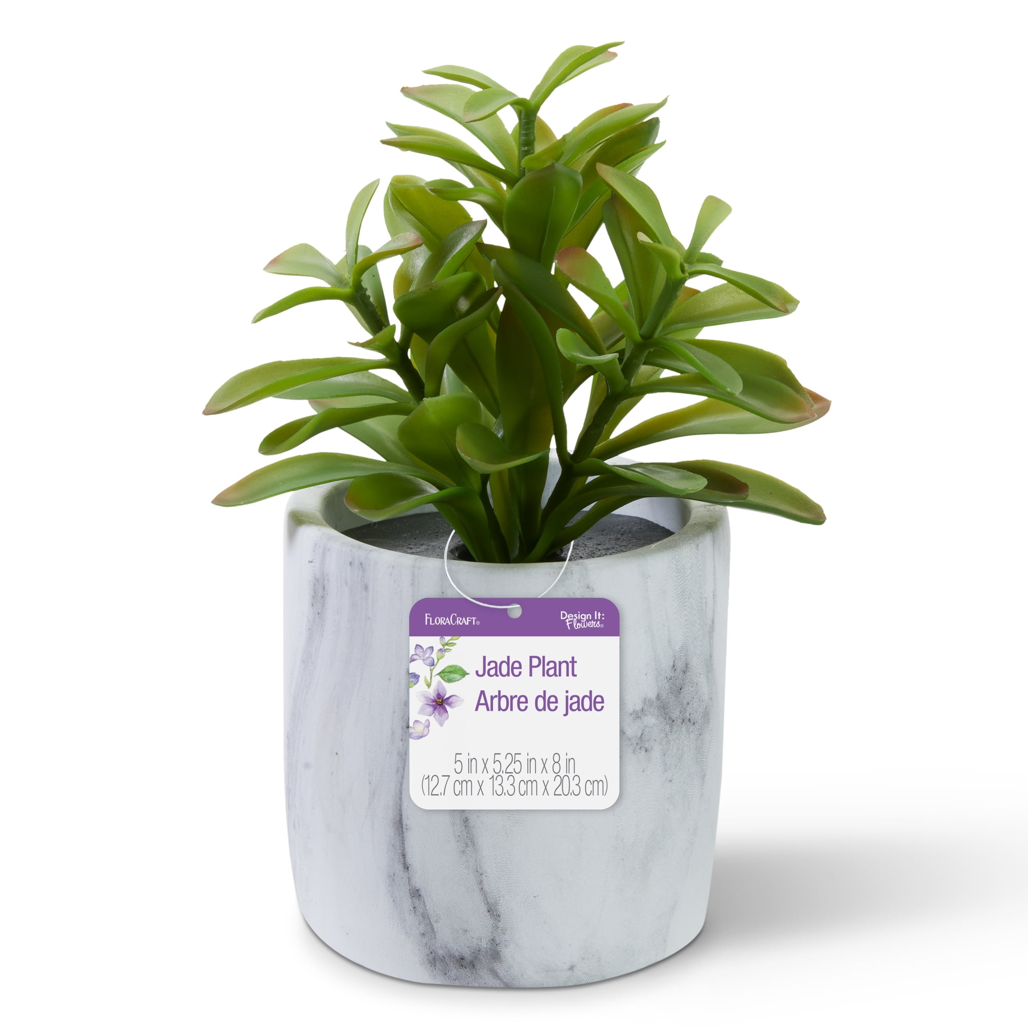 FloraCraft Artificial Jade Plant in Marbled Pot 5.25 inch x 8 inch