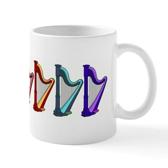 CafePress - Rainbow Harps Mugs - 11 oz Ceramic Mug - Novelty Coffee Tea Cup