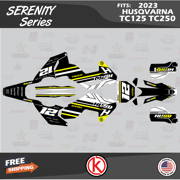 Kalair GFX Graphics Kit for Husqvarna MX 2 STROKE TC125 and TC250 (2023 ) Serenity Series