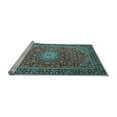 thumbnail image 2 of Ahgly Company Machine Washable Indoor Rectangle Medallion Light Blue Traditional Area Rugs, 8' x 10', 2 of 4
