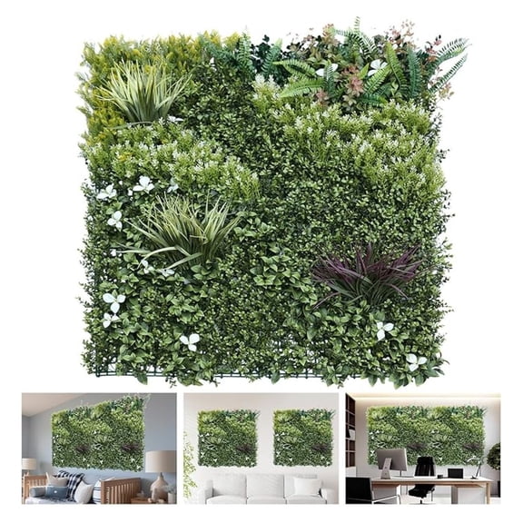 40"x40"-1PC Artificial Greenery Boxwood Panels Grass , Faux Privacy Fence Screens Backdrop Fake Hedge for Indoor Outdoor Wedding Décor, Style-4