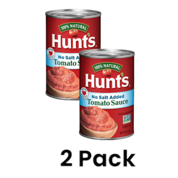(2 Pack) Hunt's No Salt Added Tomato Sauce, 15 oz Can