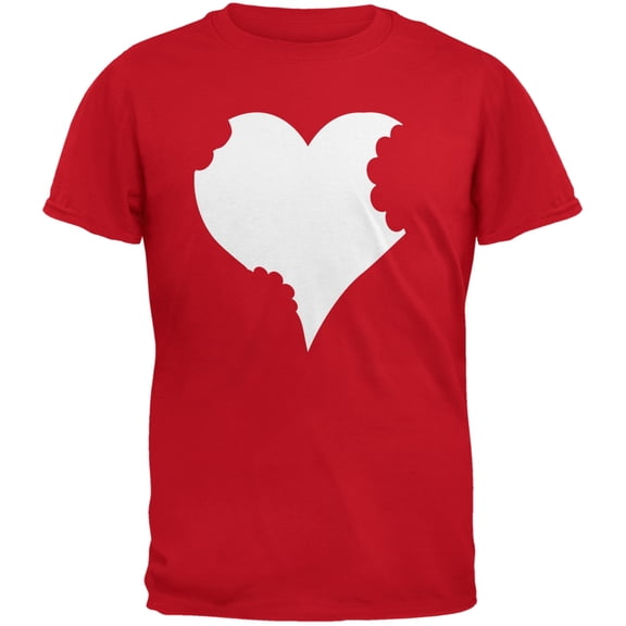 Bitten Heart Red Adult T-Shirt - Large
