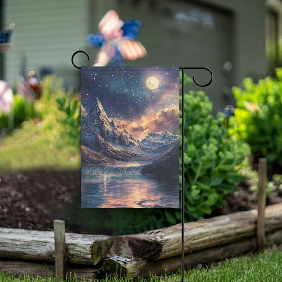 Yayeee Garden Flag 12" x 18" Double Sided Outdoor Yard Lawn Holiday Decorations, Ethereal Mountain
