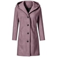 thumbnail image 6 of Caywon Women's Hooded Button Front Coat, Long Sleeve Casual Outerwear Jacket with Pockets, Relaxed Fit Everyday Fall Layering Coat, 6 of 6