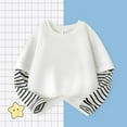 thumbnail image 4 of YUSIM Boys Striped Cotton T Shirts- Casual Fashion Crewneck Long Sleeve Kids Spring Tops Clothes White Size 5, 4 of 7