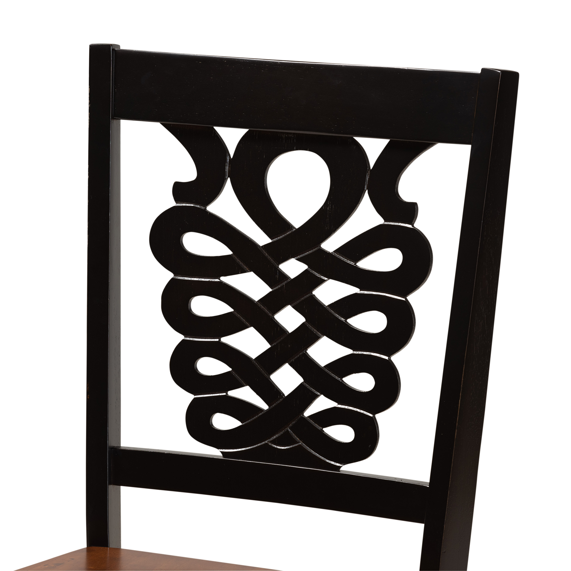 Baxton Studio Luisa Modern and Contemporary Two-Tone Dark Brown and Walnut Brown Finished Wood 5-Piece Dining Set