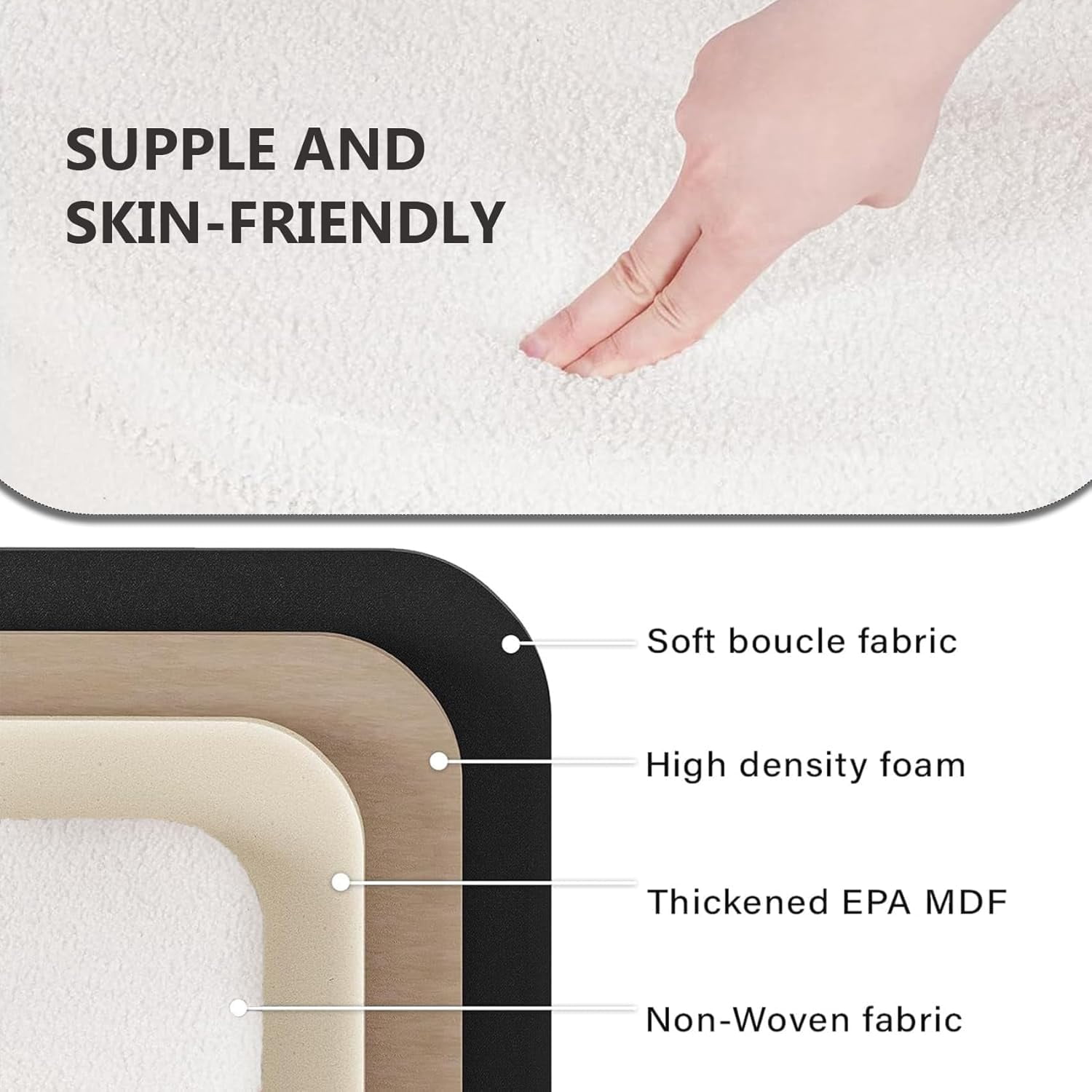 30 Inches Ottoman with Storage, Bedroom  Foot  for Living Room, White Oval Folding Stool