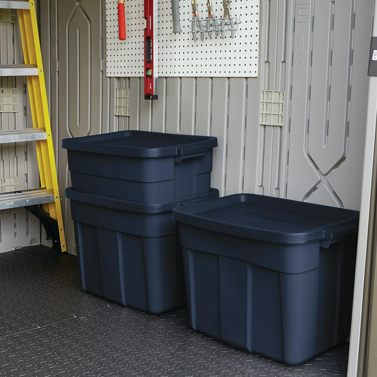 Rubbermaid Roughneck Storage Container, Dark Indigo Metallic, 50