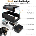 thumbnail image 4 of Kalolary Stainless Steel Cat Litter Box with Lid, Removable Metal Tray for Large Cats, Top Entry, High-Sided Enclosure, Scoop, Pedal, Anti-Leakage, Non-Sticky, Easy Cleaning (Black), 4 of 7