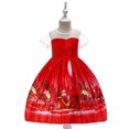 thumbnail image 3 of Robe de Noël Formelle pour Petites Filles, Robe de Fête pour Tout-Petits, Robe Florale d'Automne Taille 6, Robes Florales pour Vêtements d'Enfants Imprimées Rouges 4-5 Ans, 3 of 7