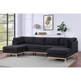 thumbnail image 3 of Pemberly Row Black Sherpa Fabric 124" Wide Double Chaise U-Shape Sectional Sofa, 3 of 5
