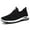 Black, variant on Men's Slip-On Mesh Woven Fly Breathable Lightweight Walking Sneakers, Flat Bottom Sports Jogging