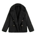 thumbnail image 6 of Vinsonshop Pea Coats for Women Sherpa Jacket Women Warm Jackets for Women Going Out Jacket Fuzzy Fleece Jacket Women Fleece Coat Winter Coats for Women Black L, 6 of 6
