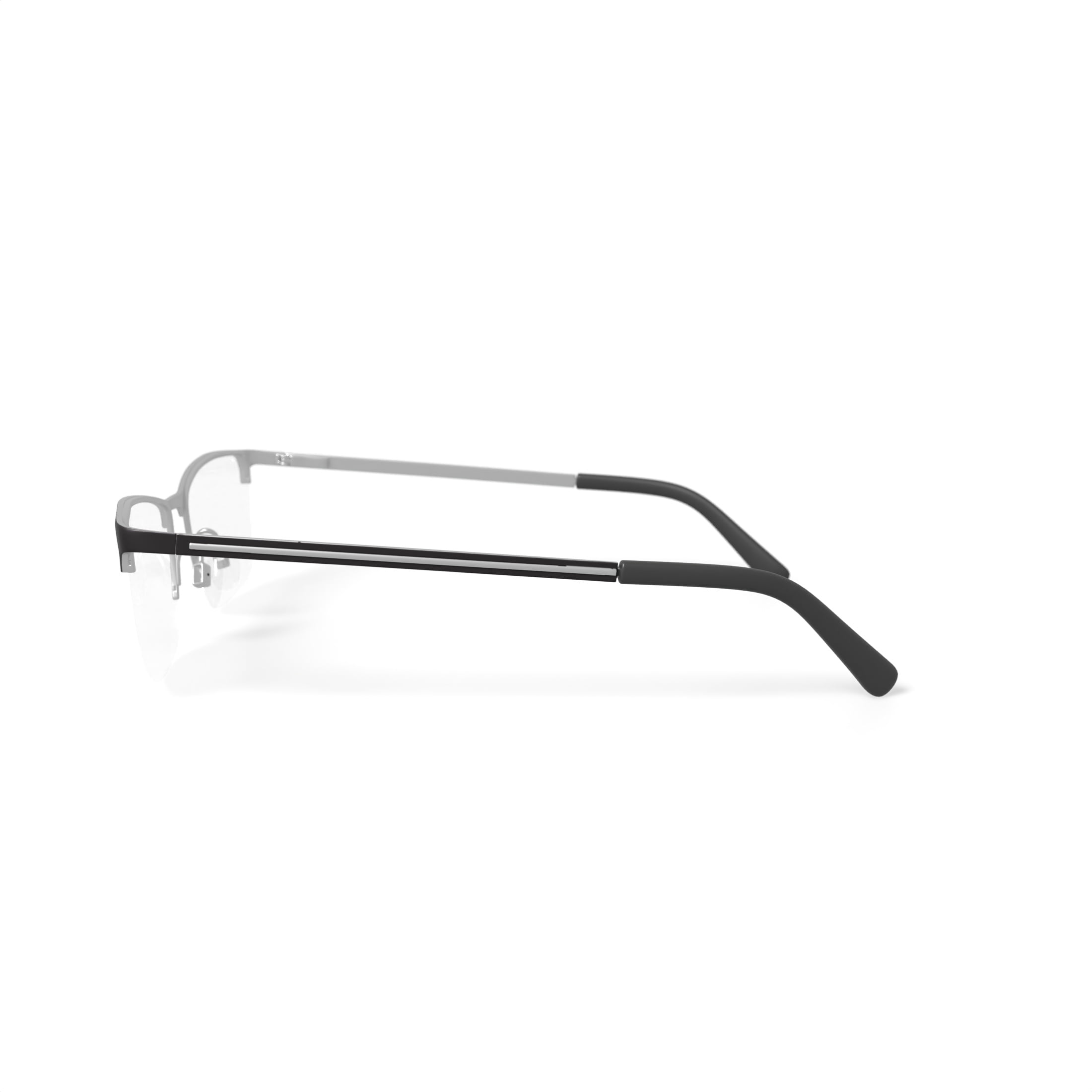 Walmart Men's MV012 Robb Rectangular Prescription Eyeglasses with Case, Silver