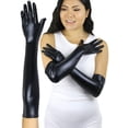 thumbnail image 4 of ToBeInStyle Women's Extra Long Metallic Gloves - Black, 4 of 5