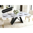 thumbnail image 2 of ESSENCIA 79 inch Dining Table, Sintered Stone, Contemporary Elegant Design, Strong Metal Table Base, Heavy Duty Material, Sits 6-10 People, Contessa, 2 of 9