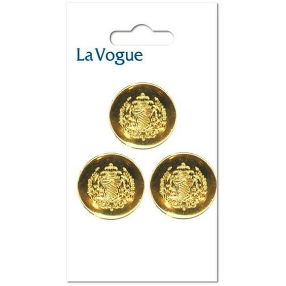 La Vogue 22 mm Shank Button - Gold Colour, La Vogue buttons and closures offer you the most fashionable and contemporary assortment of styles and colours.