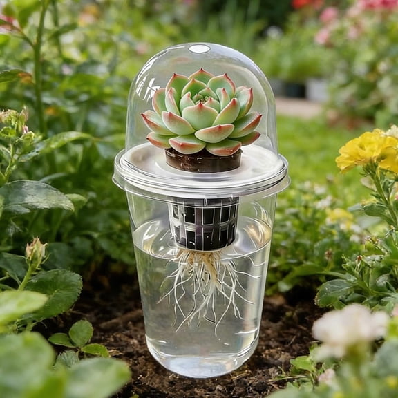 Clear Hydroponic Seedling Starter Kit,7 Inch Transparent Cups with Humidity Domes for Root Observation and Indoor Growth,Reusable Nursery System for Cuttings,360 Degree Visibility(Q)