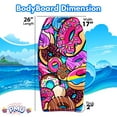thumbnail image 6 of PMU 33 Inch Donut Printed Bodyboard - Lightweight Wrist Leash Slick Bottom Boogie Board for Beach, Sea & Pool - Surfing Board for Kids, Teens & Adults Wave Conditions Pkg/1, 6 of 8