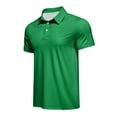 thumbnail image 5 of Trgacdwlo Ice Silk Polos for Men Quick Dry Cooling Short Sleeve Gym Shirts Men Collared Sun Protection Men's Golf Shirts Green L, 5 of 7