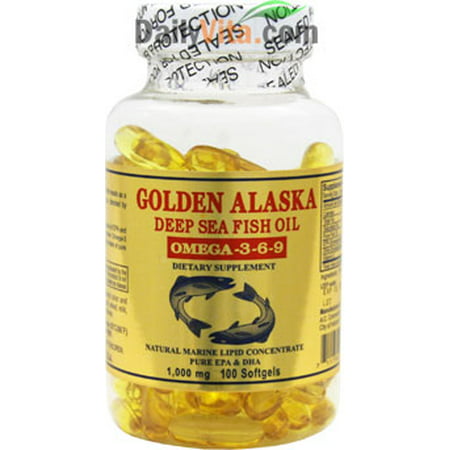 Golden Alaska Deep Sea Fish Oil Omega-3-6-9 Softgels, 1000 Mg, 100