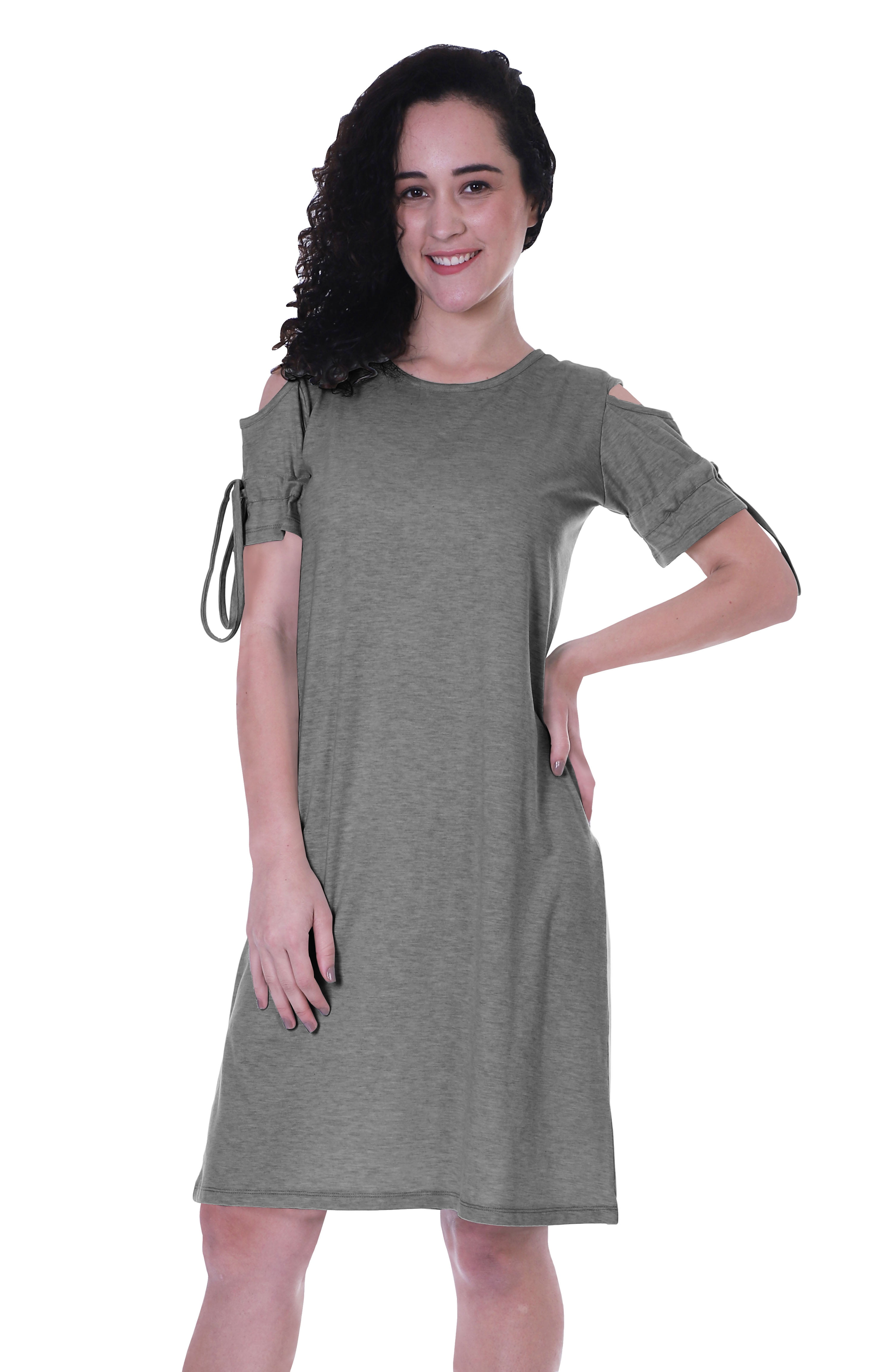 YMING Womens Long Shirt Mini Loose Summer Dress Basic Dress Casual T-Shirt Dress 16 Color XXS-XXXXXL 