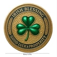 thumbnail image 2 of WEGFTDUOP St. Patrick's Day Commemorative Coin, 1Pc Green Metal Collectible Coin 4x4cm/1.57in 20g, Festive Themed Decor Coin for St. Patrick's Day Party Event Display & Holiday Collection, 2 of 6