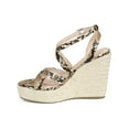 thumbnail image 3 of BLISSFUL STEP Women's Snake Print Platform Slingback Strappy Espadrille Wedge Heel Sandals Khaki 6, 3 of 8