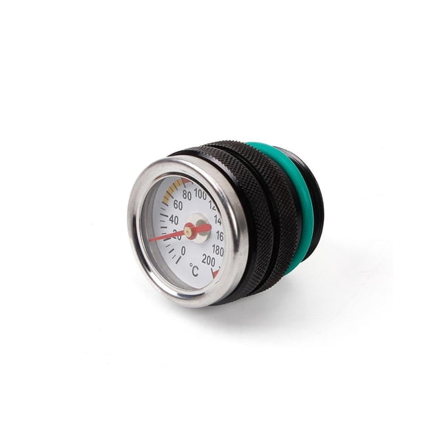 Sidaley Indicador de temperatura del aceite del coche, aleación de aluminio, contenedor de combustible para vehículos, camiones, medidor de Accesorios para motos Negro Sidaley VI018070-01B
