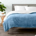 thumbnail image 2 of Bare Home Plush Sherpa Bed Blanket - Fluffy & Soft - Reversible - Lightweight - King, Coronet Blue, 2 of 7