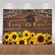 thumbnail image 2 of Congrats Graduation Backdrops Rustic Sunflowers Wood Board Banner Class of 2022 Grad Prom Party Photography Backdrop Black Gold Grad Cap 5x3ft Photo B, 2 of 4
