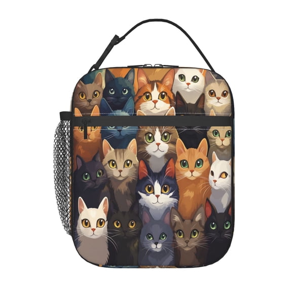 Cat Lunch Bag for Office Women – Stylish Thermal Insulated Tote with Shoulder Strap, Lightweight for Work or Travel